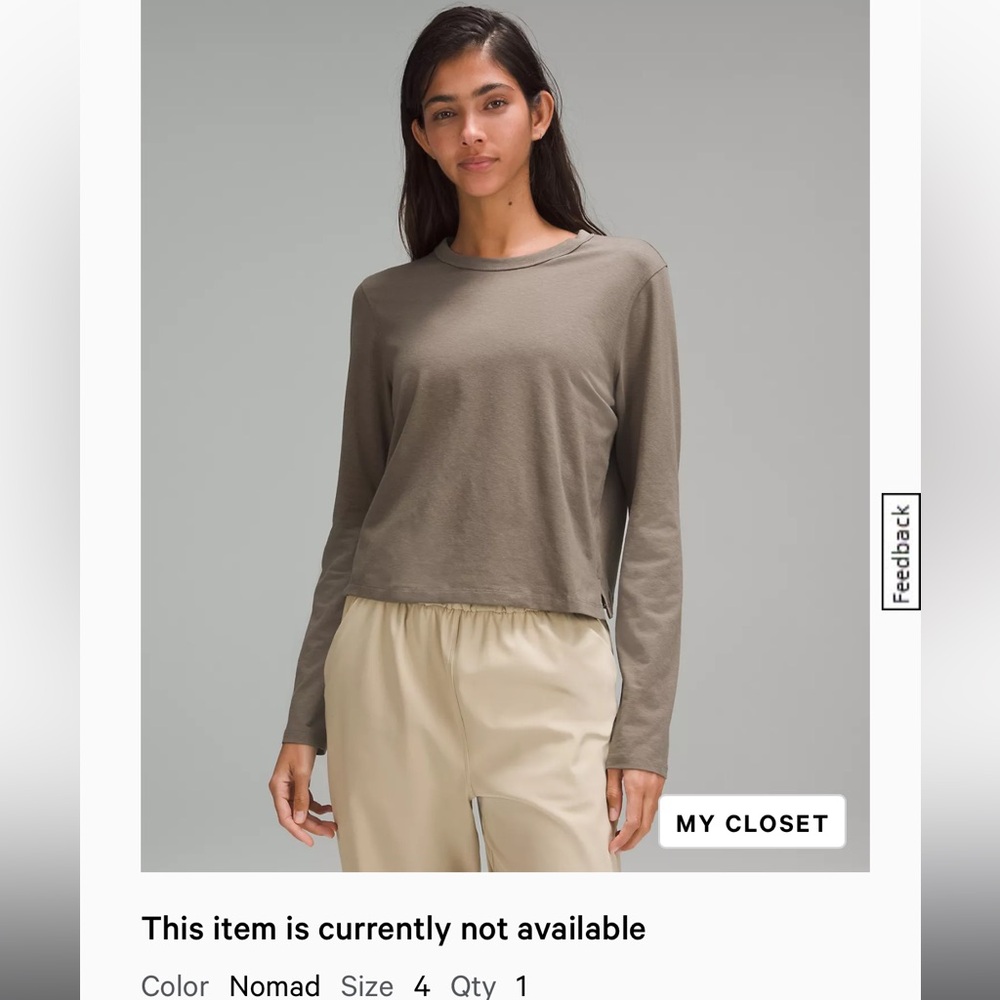 Lululemon Classic-Fit Cotton-Blend Long Sleeve Shirt - Nomad Sz 4